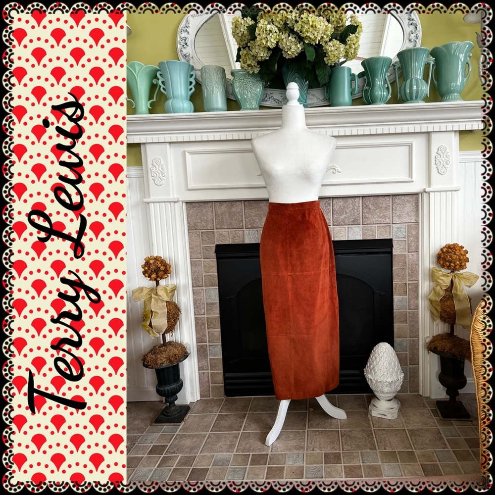Terry Lewis leather/suede skirt, size 14